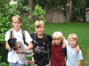 Spot new family addition TOSCA! - so we got a girl eventually. And note tent in background Jim & Alfie plan to sleep out until first snow arrives....